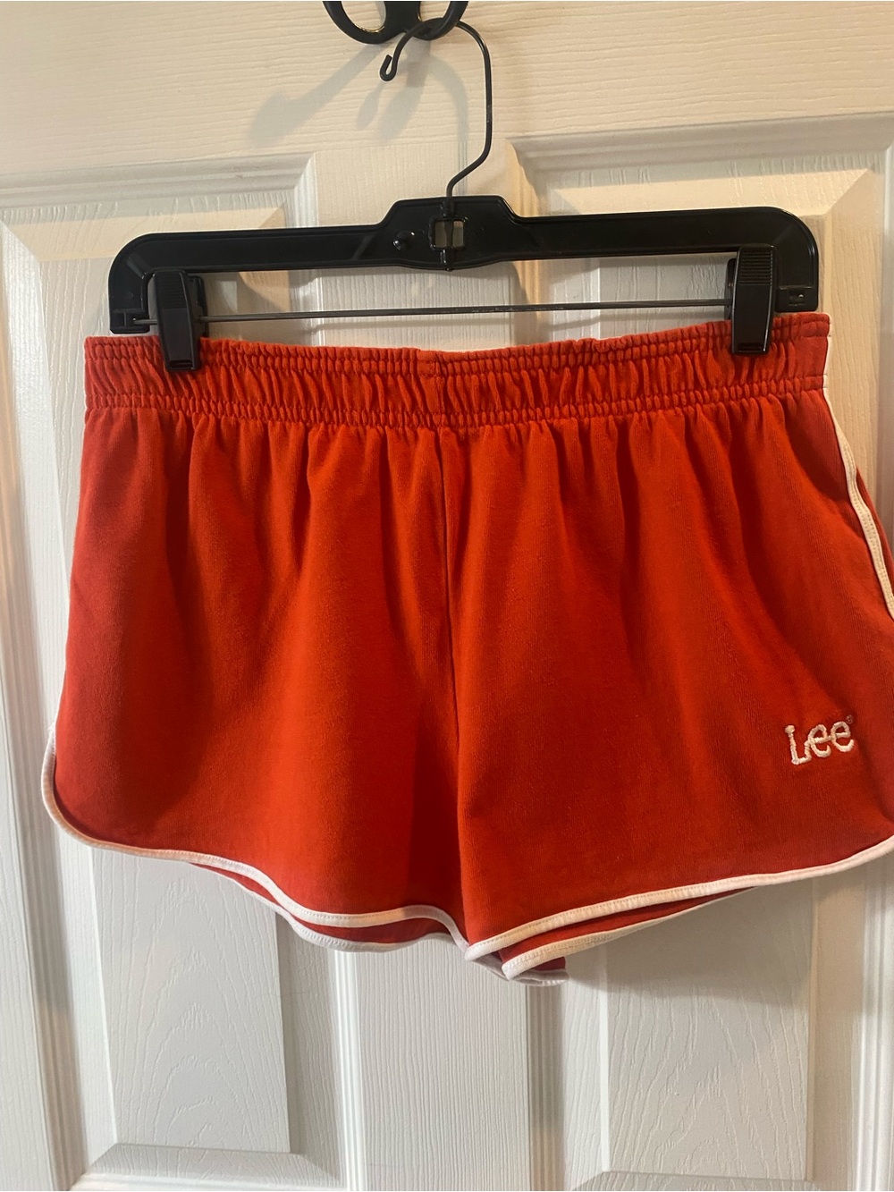 Lee Women's red Athletic Runner Shorts with White Trim